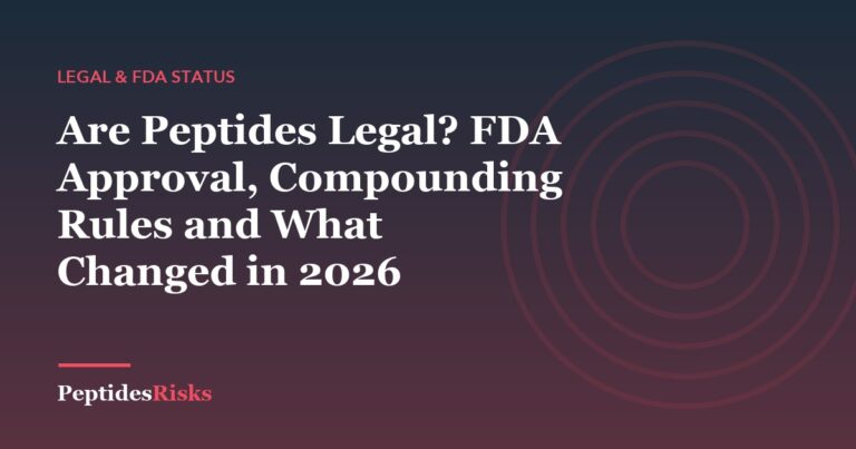 Are Peptides Legal? FDA Approval, Compounding Rules and What Changed in 2026